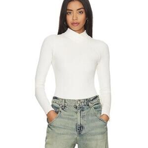 NWOT Free People, XZY Recycled, Ribbed Long Sleeve Mock Neck Bodysuit, Size XL